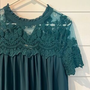 Lime Lush Boutique Teal Lace Dress